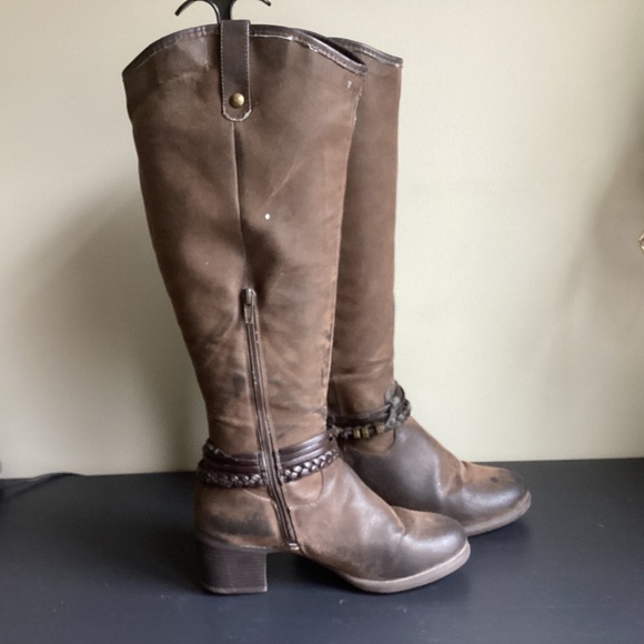 Ladies Nicole Boots Brown 16” High Size 5.5 - Picture 1 of 6